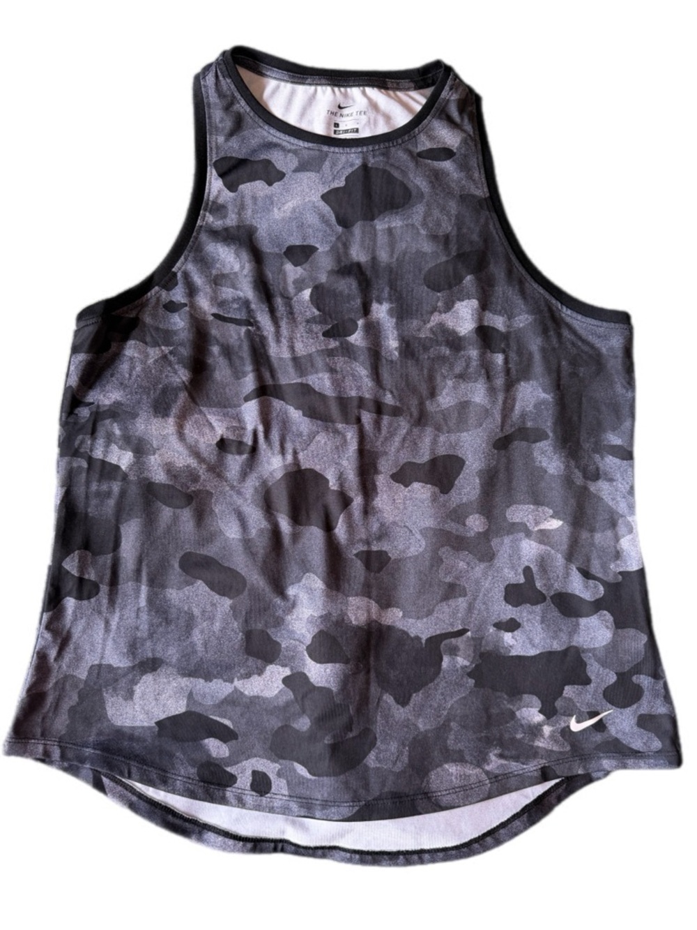 Nike Camouflage Athletic Tank Top - Black/Grey large